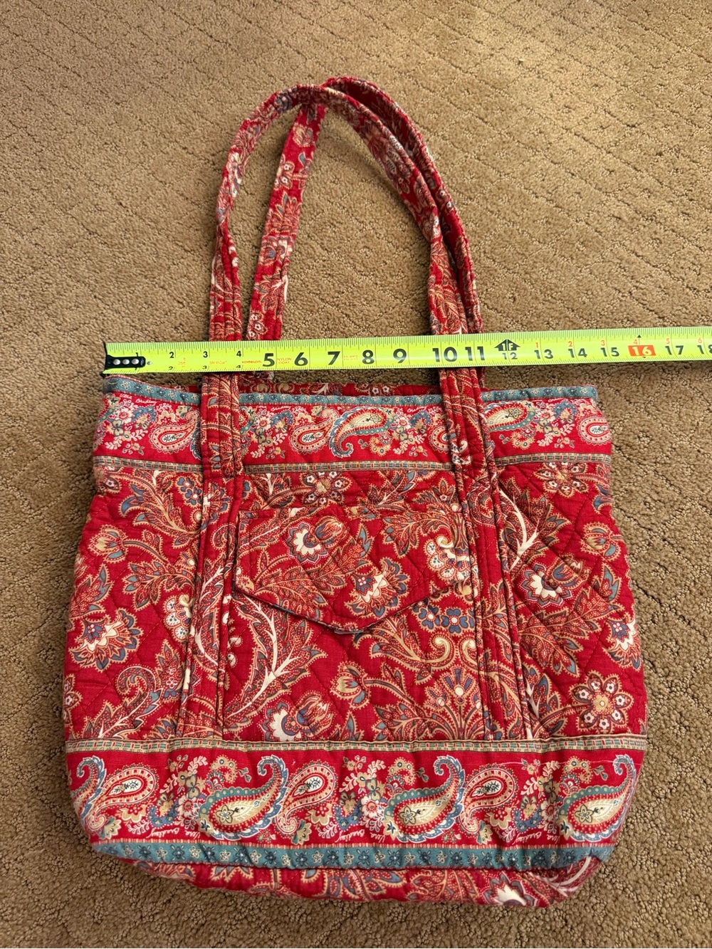 Vintage Vera Bradley Multi Color Red Windsor Shoulder Bag Retired Pattern - Picture 2 of 8